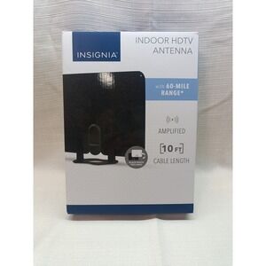 Insignia‎ Amplified Ultra Thin Indoor HDTV Antenna w/ 60 Mile Range NEW